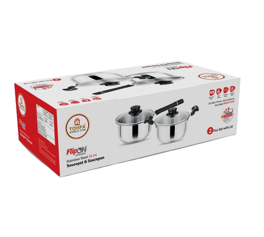 Tohfaworld Flip-On Cookware Set With Glass Lid
